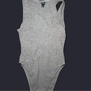 Wild Fable Gray Sleeveless Bodysuit